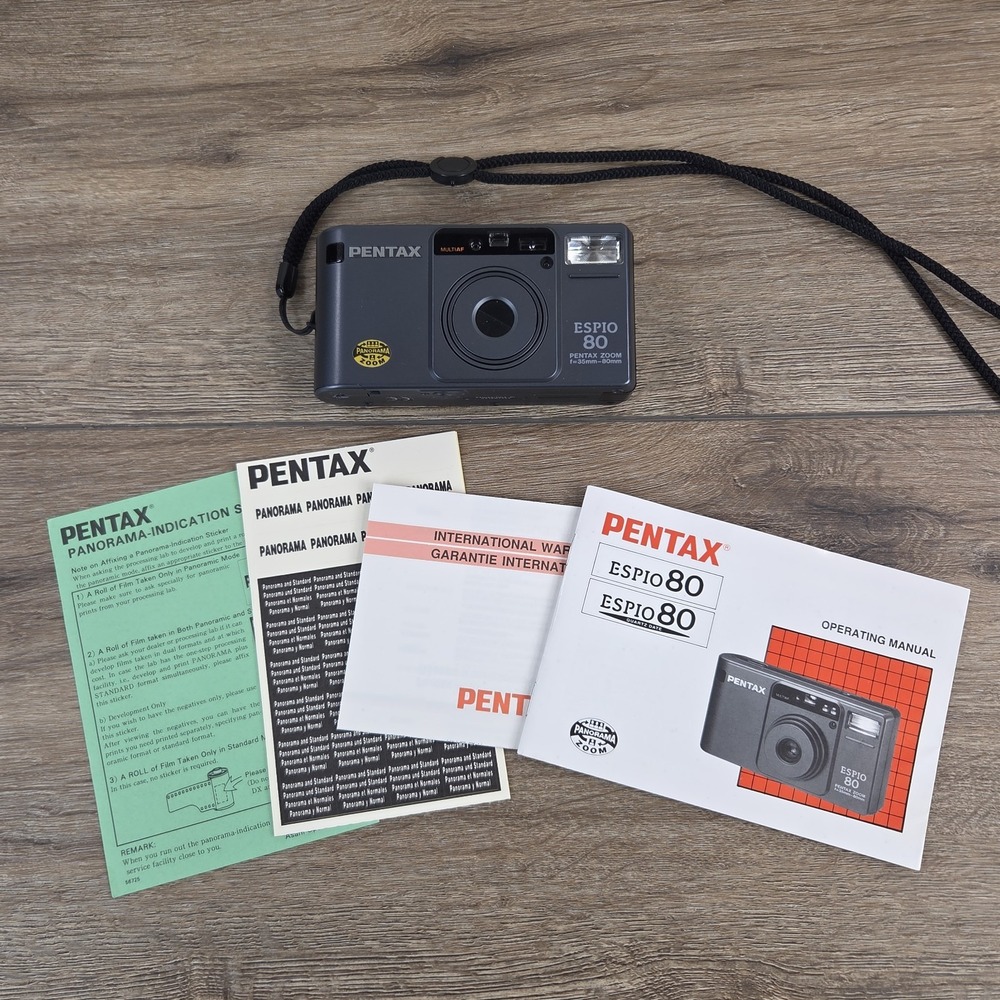 PENTAX ESPIO 80 35mm Point & Shoot Film Camera Tested Working Clean w/ Manual